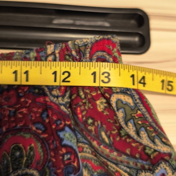 Vintage Bonworth Paisley Print Boho Hippie Midi Skirt Stretch Pockets MP - Picture 9 of 10